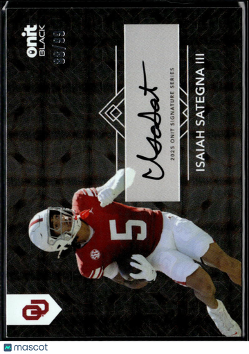 Isaiah Sategna III 2025 ONIT Black Signature Series Auto /99 Arkansas Razorbacks