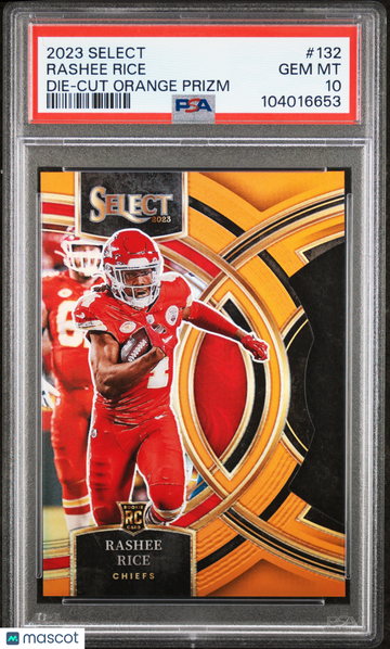 2023 Panini Select Rashee Rice #132 Die Cut Orange Prizm PSA 10