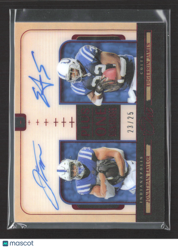 2025 Panini One Plus One Signatures Jonathan Taylor Edgerrin James #192 /25