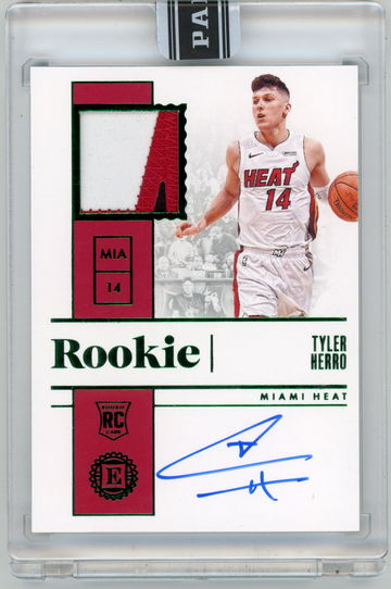 TYLER HERRO 2019-20 Panini Encased 3 Color Dual Patch Auto RPA 1/1 Black Box RC