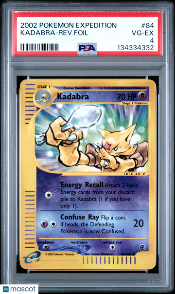 2002 Pokemon Expedition Kadabra-Rev. Foil PSA 4 #84