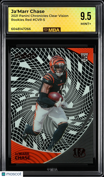 2021 Panini Chronicles Clear Vision Rookies Ja'Marr Chase #CVR-5 Red /199 MBA 9.5