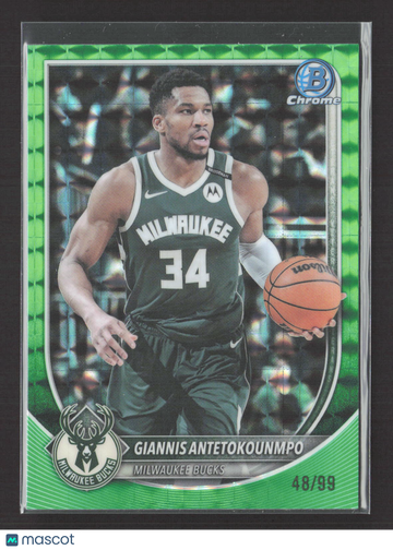 2025 Topps Bowman Chrome Giannis Antetokounmpo #BCV-80 Green Geometric 48/99
