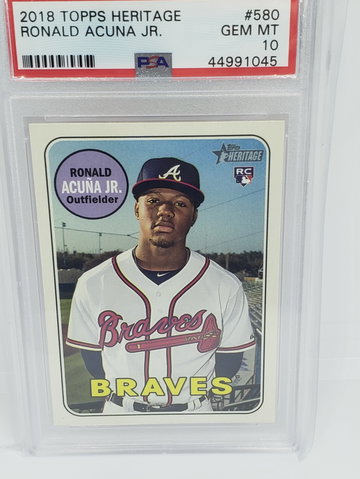 2018 topps heritage ronald acuna psa 10