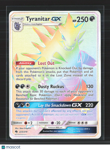 2018 Lost Thunder Tyranitar GX Holo Secret Rare FA #223/214