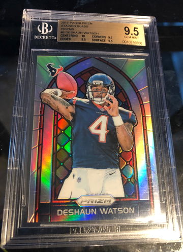 2017 Deshaun Watson Prizm Stained Glass BGS 9.5 True Gem +