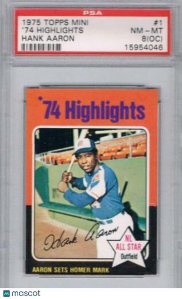 1975 Mini Hank Aaron #1 PSA
