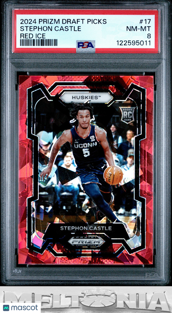 2024 Panini Prizm Draft Picks Stephon Castle #17 Prizms Red Ice RC PSA 8