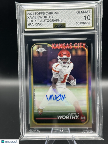 2024 Topps Chrome Xavier Worthy #RA-XWO RC AGS 10
