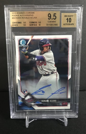 2018 Bowman Chrome Auto Ronald Acuna - BGS 9.5 True Gem+