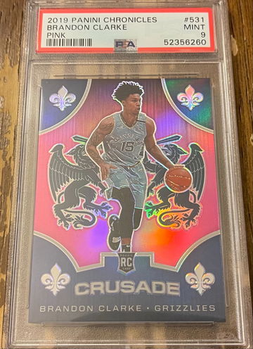 2019/20 Chronicles Crusade Brandon Clarke #531 pink Prizm PSA 9