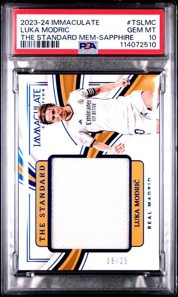 2023-24 Panini Immaculate Standard Sapphire Luka Modric #TS-LMC Patch /25 PSA 10