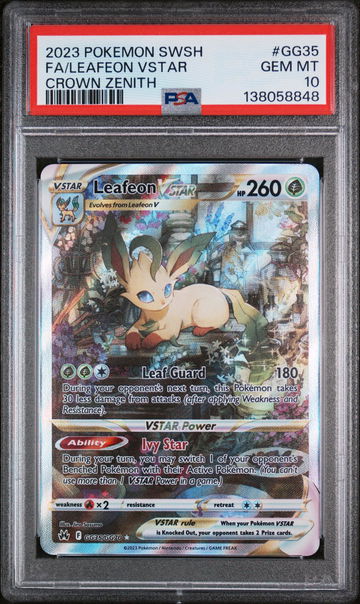 2023 Pokemon Sword and Shield Crown Zenith Leafeon Vstar #GG35 PSA 10