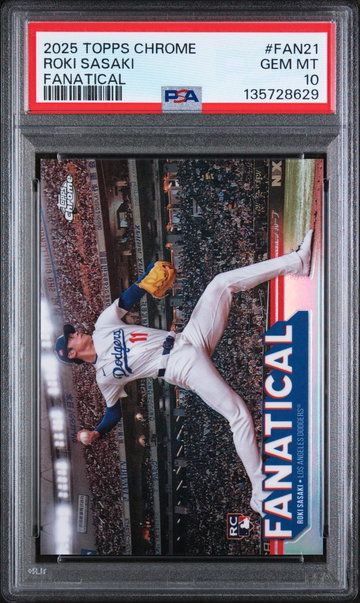 2025 Topps Chrome Roki Sasaki #FAN-21 PSA 10