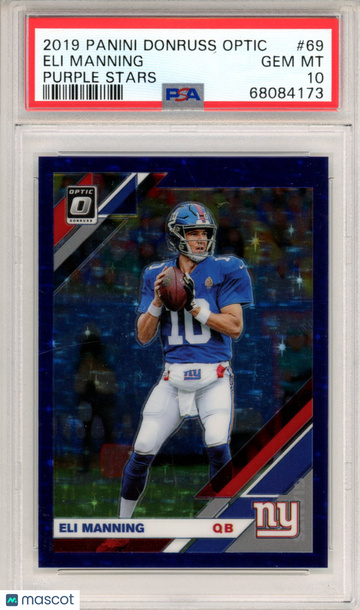 2019 Panini Donruss Optic Eli Manning #69 Purple Stars PSA 10