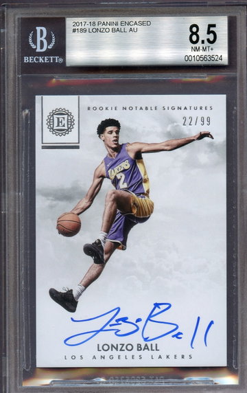 LONZO BALL 2017 Panini Encased /99 Rookie Notable Signature Auto Autograph 