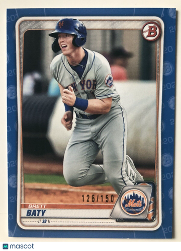 BRETT BATY 2020 Bowman Draft BD-184 Blue Parallel SP #126/150 New York Mets