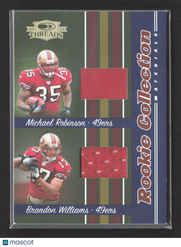 2006 Donruss Threads Rookie Collection Materials Brandon Williams Michael Robinson #RCCM-6 Dual Jersey Event-Worn Jersey