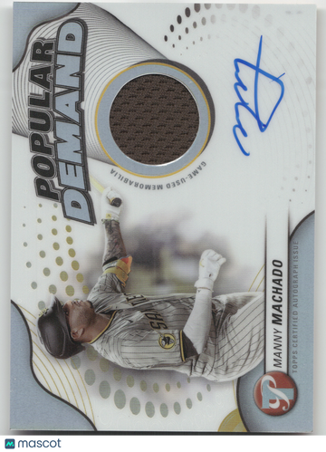 2024 Topps Pristine Popular Demand Manny Machado #DPAR-MM Topps Certified Autograph Issue Game-Used Memorabilia