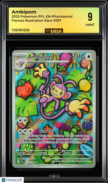 2025 Pokemon PFL EN-Phantasmal Flames Ambipom #107 Illustration Rare MBA 9