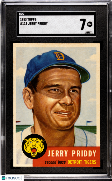 1953 Topps Jerry Priddy #113 SGC 7