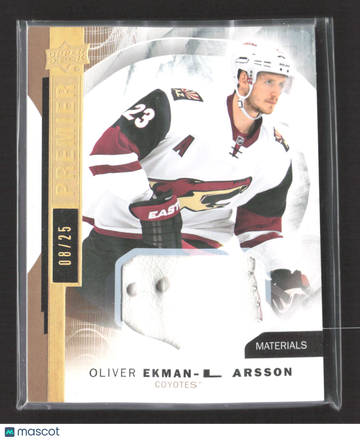 2016 Upper Deck Premier Oliver Ekman-Larsson #6 /25 Game-Used Memorabilia