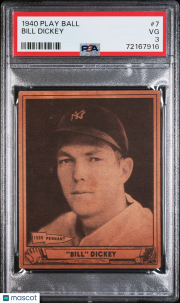 1940 Play Ball Bill Dickey #7 PSA 3
