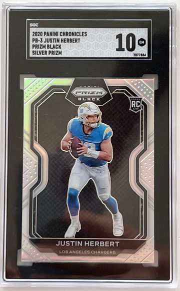 2020 Panini Chronicles Silver Prizm Black Justin Herbert RC Rookie SGC 10