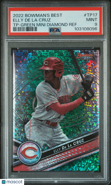 2022 Bowman's Best Top Prospects Elly De La Cruz #TP17 TP Green Mini Diamond Ref PSA 9