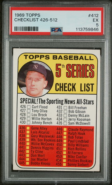1969 Topps Mickey Mantle #412 PSA 5