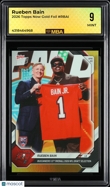 2026 Topps Now Rueben Bain #RBAI Gold Foil MBA 9