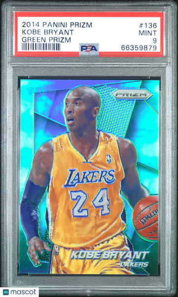 2014 Panini Prizm Kobe Bryant #136 Green PSA 9