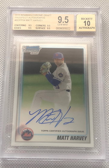 Matt Harvey 2010 Bowman Chrome Auto. True Gem