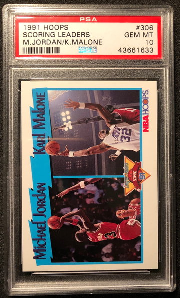 1991 Hoops Michael Jordan/Karl Malone PSA 10