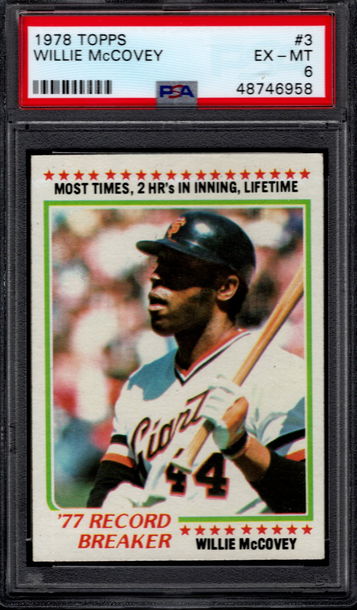 1978 Topps #3 Willie McCovey RB PSA 6 EX-MT Giants HOF