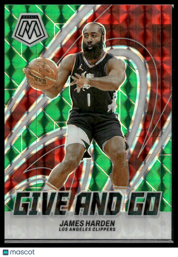 2023-24 Panini Mosaic James Harden #15 Give and Go Mosaic Green