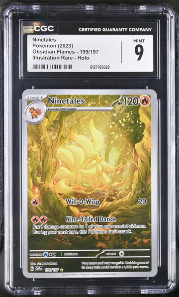2023 Pokemon #199/197 Ninetales Obsidian Flames /197 CGC 9
