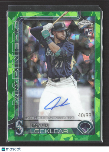2025 Topps Chrome Tyler Locklear #RA-TL Green Sapphire 40/99 RC Auto