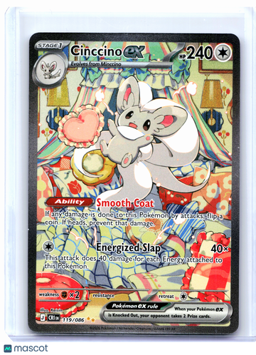 2026 Chaos Rising Cinccino ex Special Illustration Rare 119/086 Holo English Pokemon Card