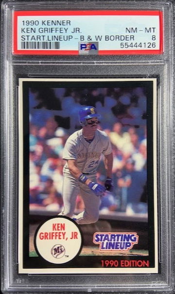 1990 Kenner Starting Lineup Ken Griffey Jr. RC Rookie Black & White PSA 8 HOF