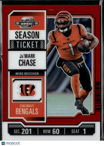 Ja'Marr Chase 2024 Panini Contenders Optic Prizm Memorabilia Red Cincinnati Bengals