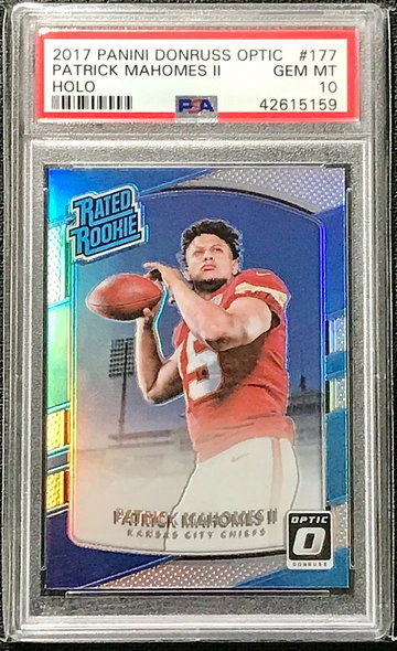 Patrick Mahomes II 2017 Panini Donruss Optic Holo #177 PSA 10 (42615159)