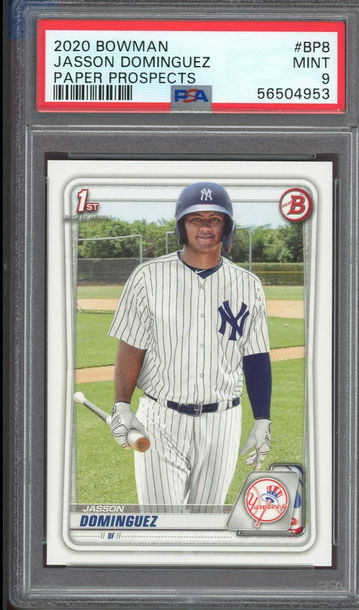 2020 BOWMAN PAPER PROSPECTS #BP8 Jasson Dominguez PSA 9