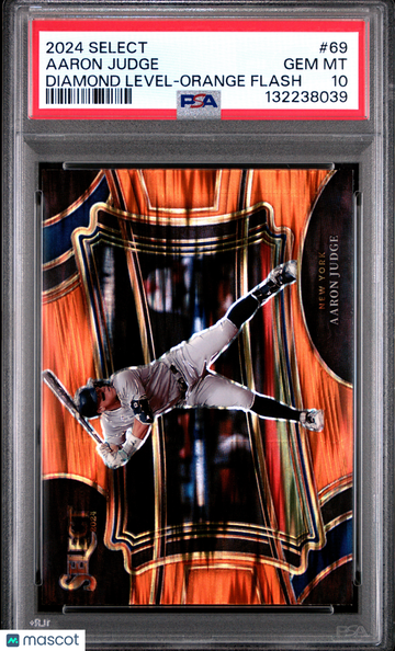 2024 Panini Select Diamond Level Aaron Judge #69 Orange Flash PSA 10