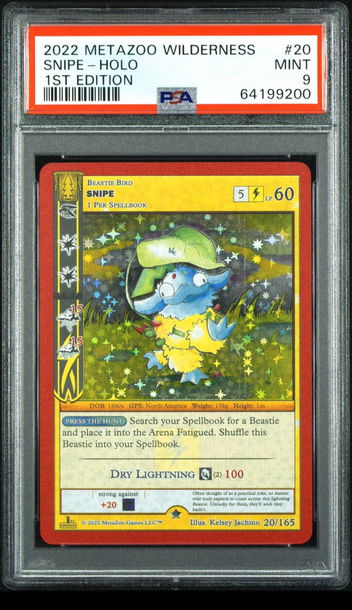 🌲🦚 2022 Metazoo Wilderness SNIPE-HOLO 1ST EDITION |PSA 9| 20/165 💎🚨RARE
