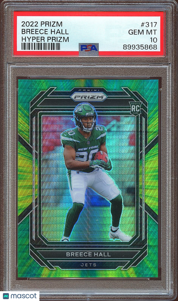 2022 Panini Prizm Breece Hall #317 Hyper Prizm Rookie PSA 10