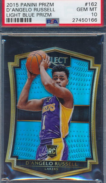2015 Panini Prizm Select 162 D'Angelo Russell Light Blue Prizm RC PSA 10 GEM MT 0166