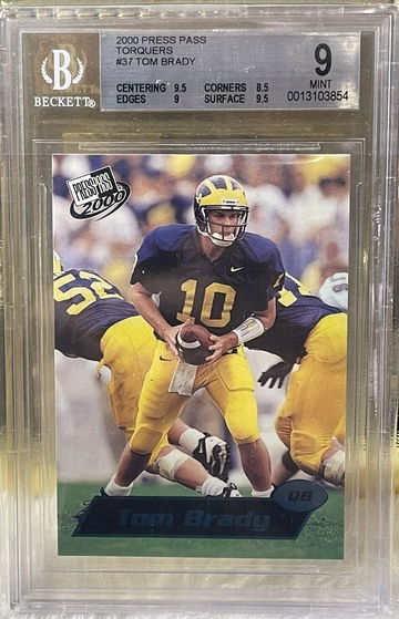 2000 Press Pass Torquers Parallel Blue #37 Tom Brady RC Rookie BGS 9 MINT