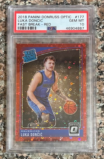 2018 Panini Donruss Optic Fast Break Red #177 Luka Doncic PSA 10 GEM MT