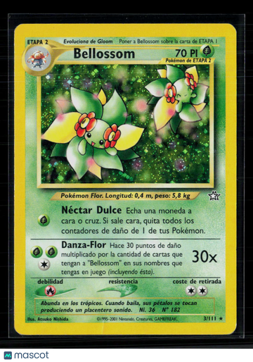 2000 Neo Genesis Bellossom Holo Rare Spanish #3/111